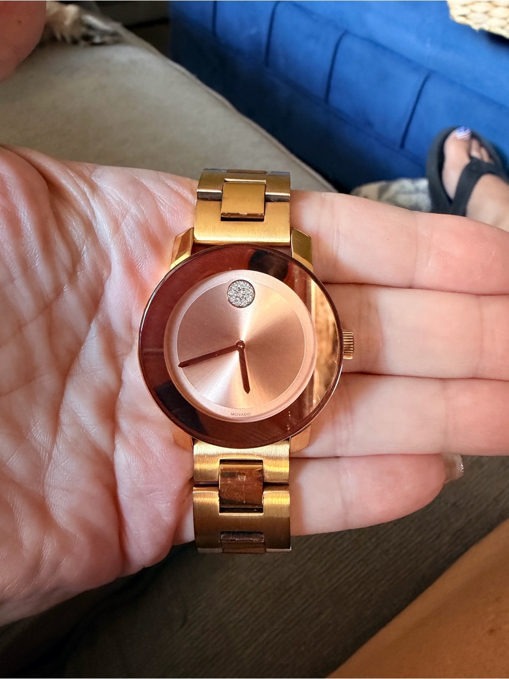 Movado Rose Gold Tone Bold Women's Bracelet Watch